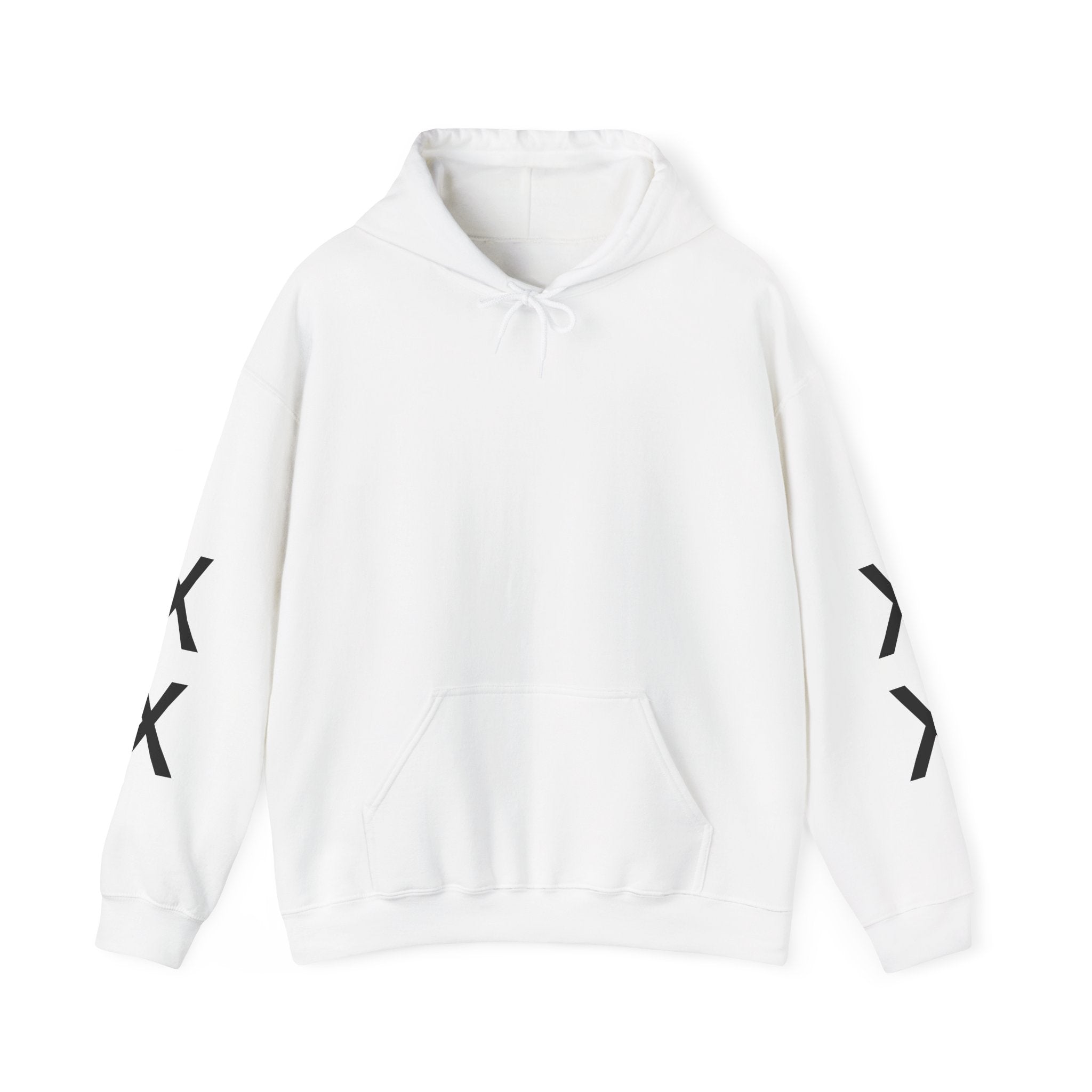 Hoodie — Minimal 'EST 19XX' Back Print with Sleeve X Marks