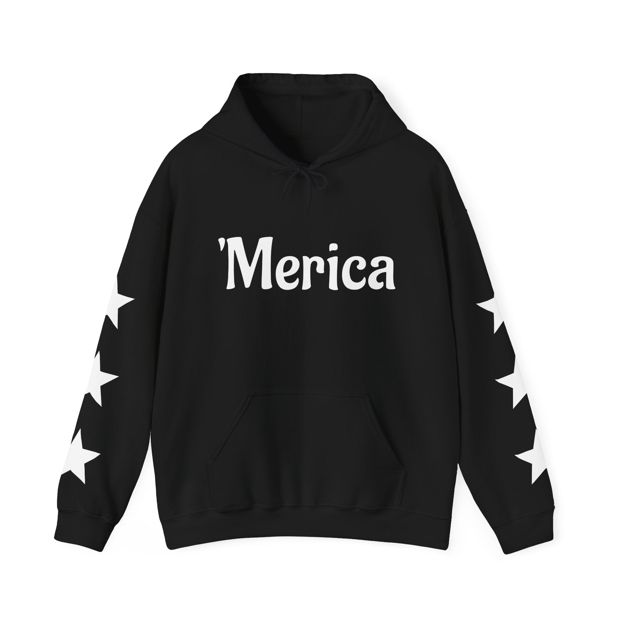 America 250 Celebration Hoodie — Patriotic Red & Blue Star Sleeve Sweatshirt