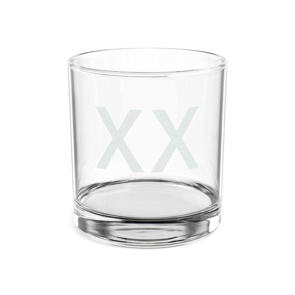 Engraved Whiskey Glass 10.5 oz — Personalized Double-X Rocks Tumbler