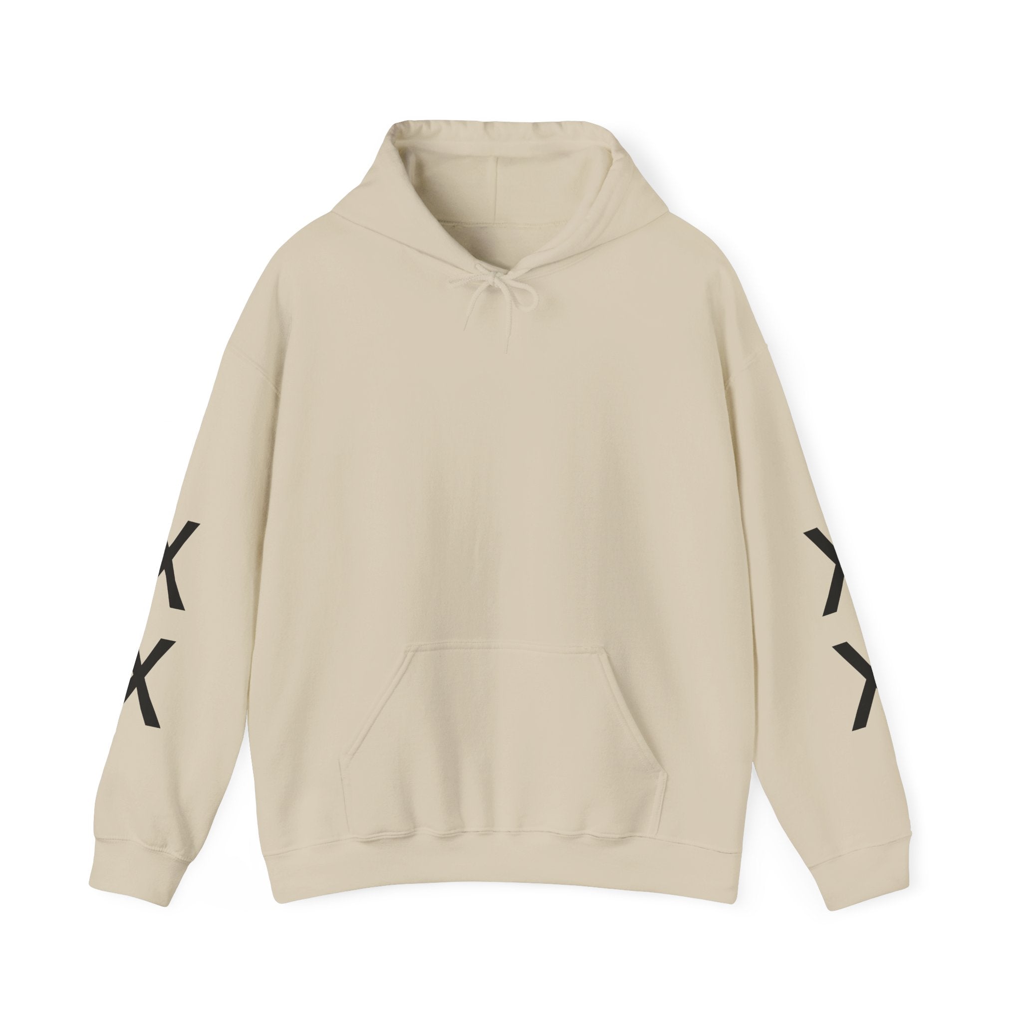 Hoodie — Minimal 'EST 19XX' Back Print with Sleeve X Marks