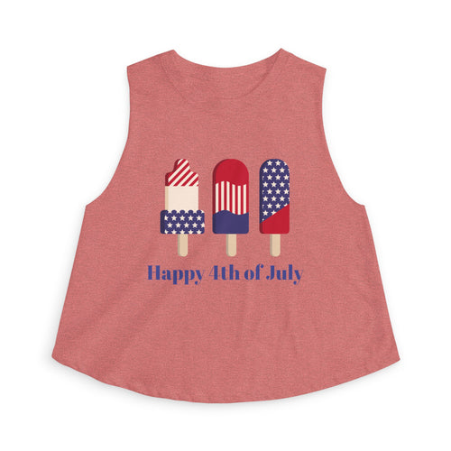 4th of July Popsicle Crop Top — Happy 4th of July Patriotic Tank