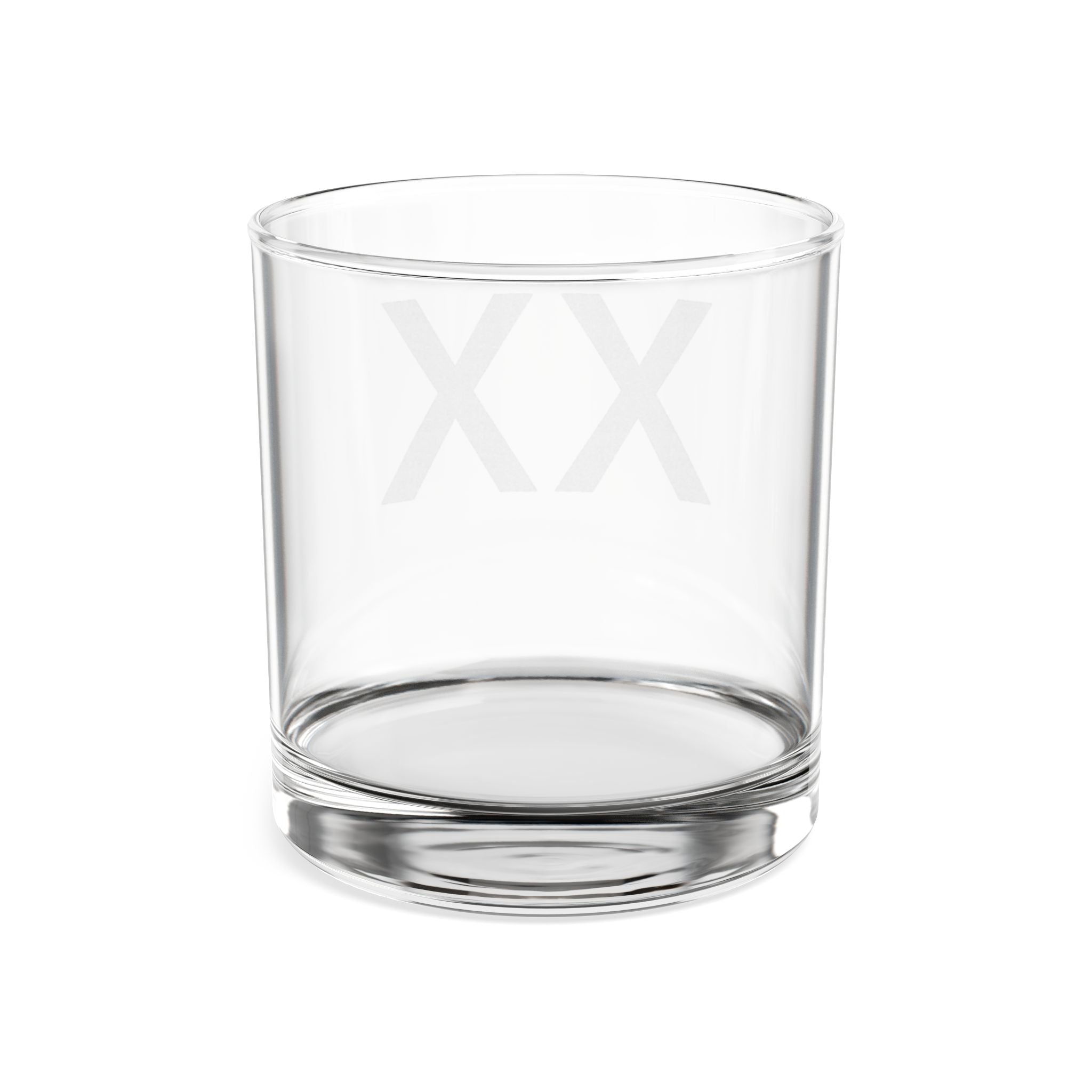 Engraved Whiskey Glass 10.5 oz — Personalized Double-X Rocks Tumbler