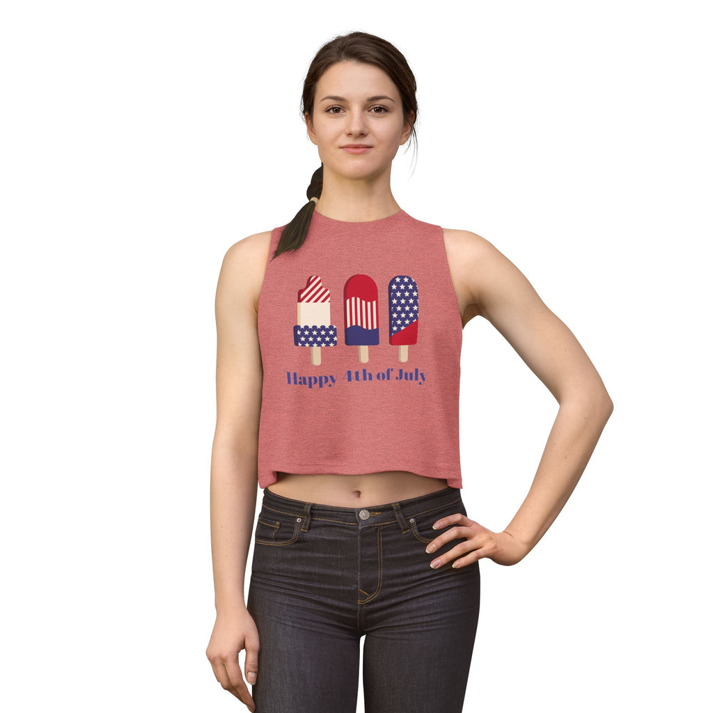 4th of July Popsicle Crop Top — Happy 4th of July Patriotic Tank