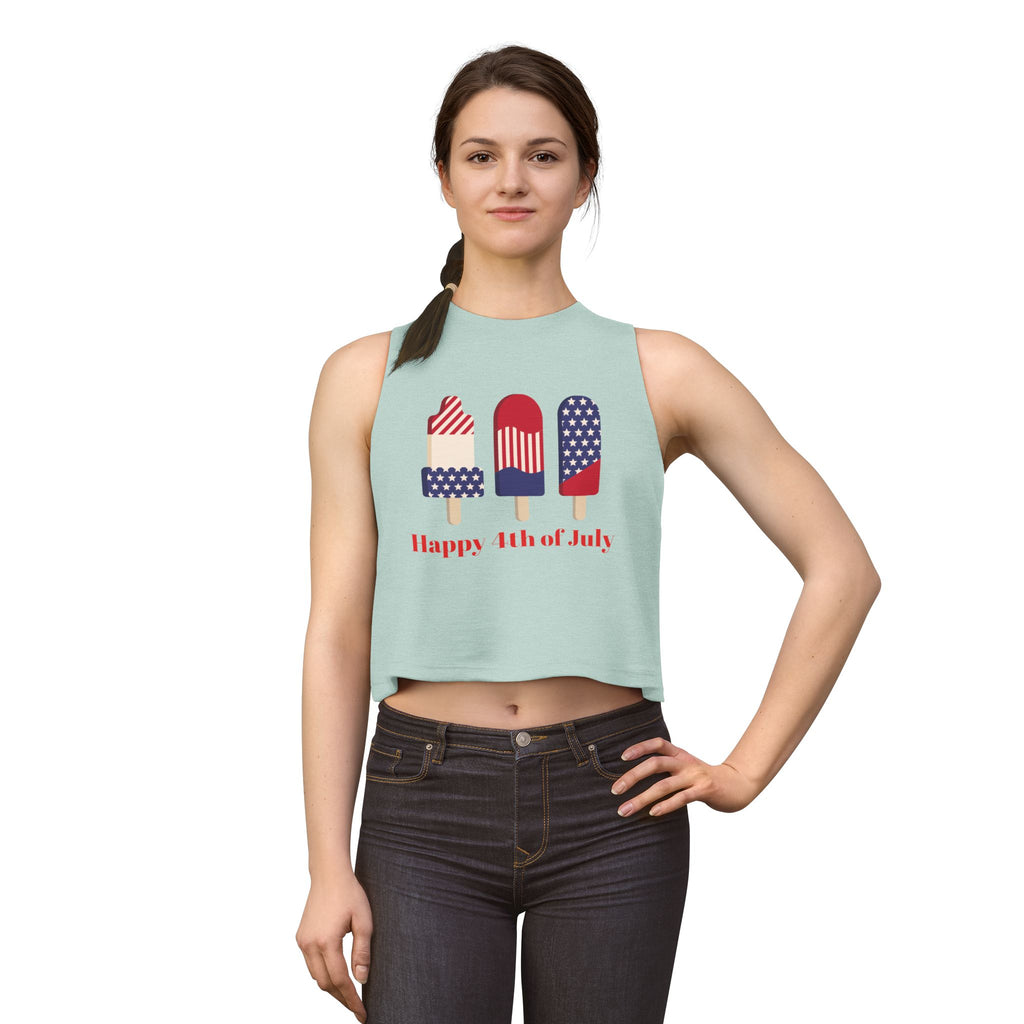 4th of July Popsicle Crop Top — Happy 4th of July Patriotic Tank