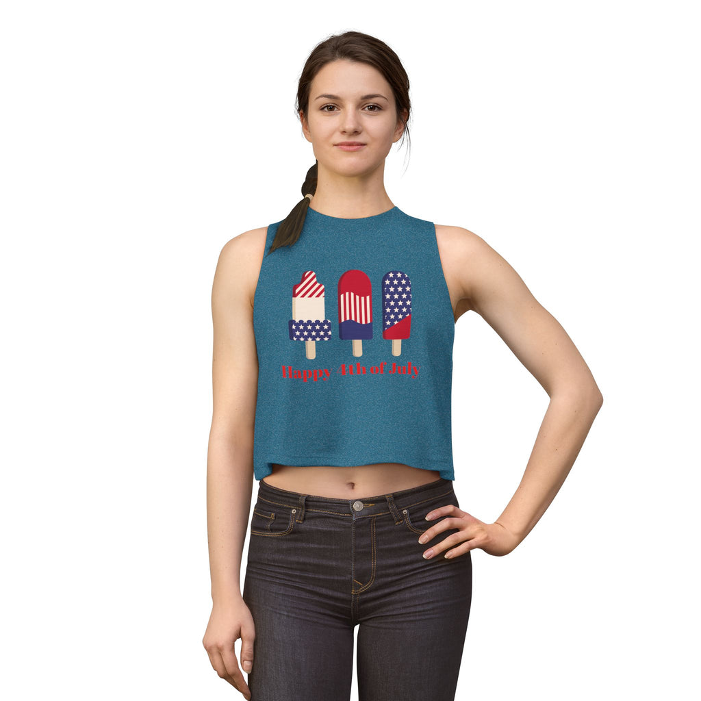 4th of July Popsicle Crop Top — Happy 4th of July Patriotic Tank