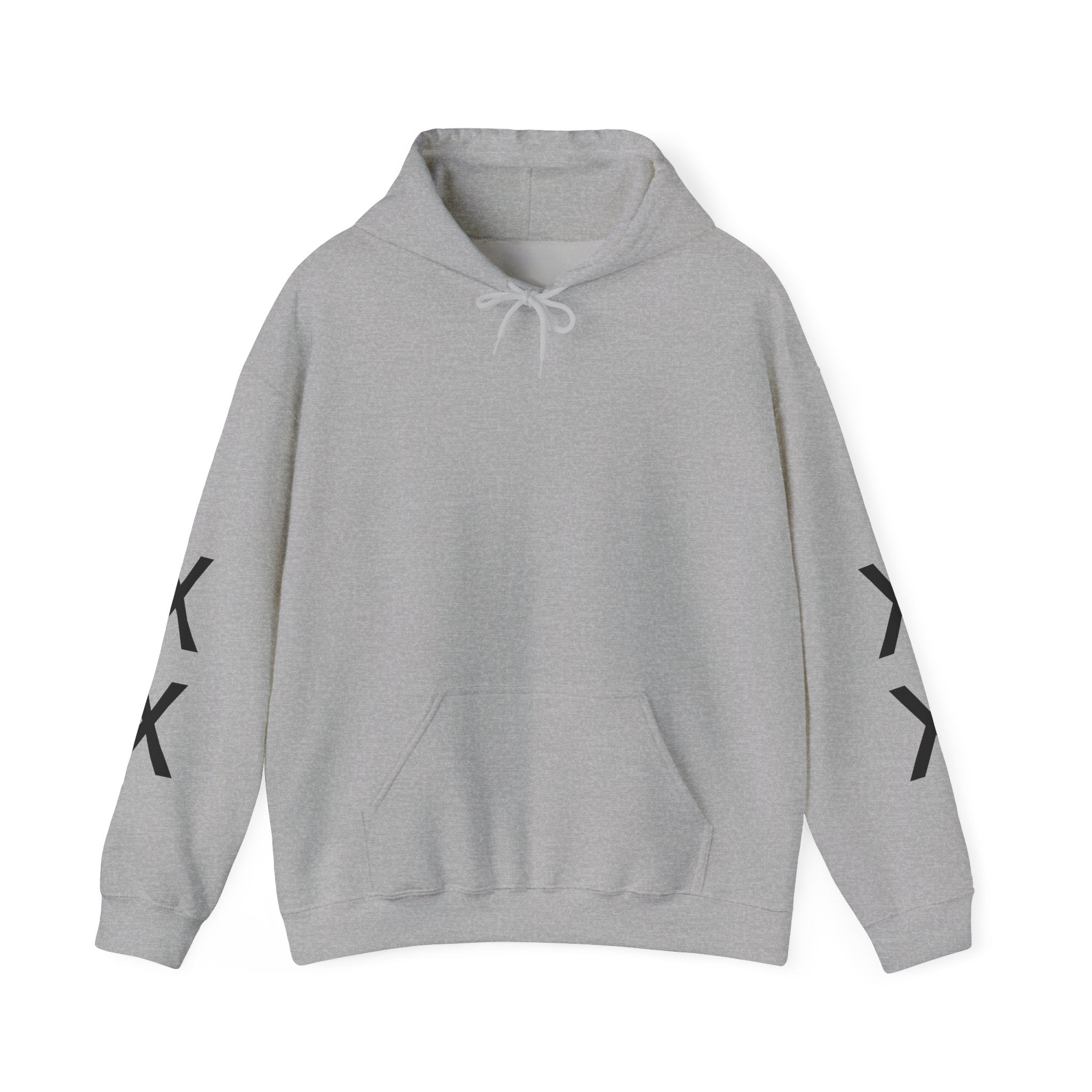 Hoodie — Minimal 'EST 19XX' Back Print with Sleeve X Marks