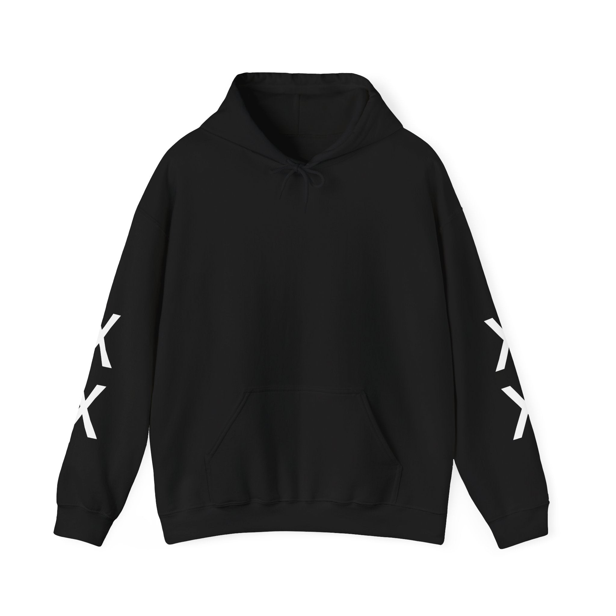 Hoodie — Minimal 'EST 19XX' Back Print with Sleeve X Marks